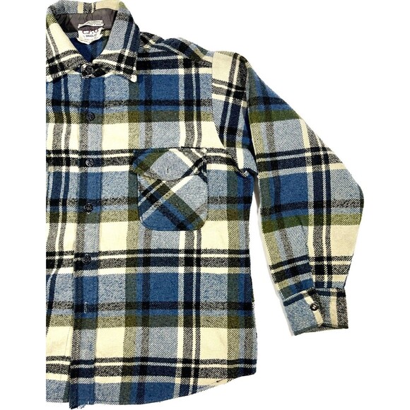 Vintage C.P.O By Bradling Flannel Italian Fabric Heavyweight Men’s Size Large - Picture 2 of 16